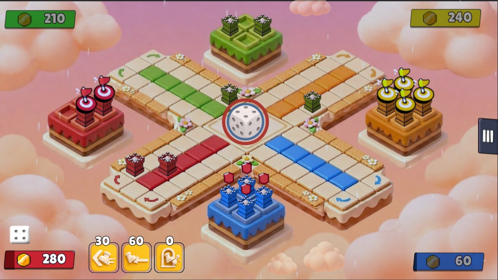 Match UI showing coin banks and kick action buttons